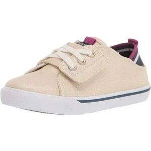 Sperry Kids Canvas Sneakers with Purple Trim